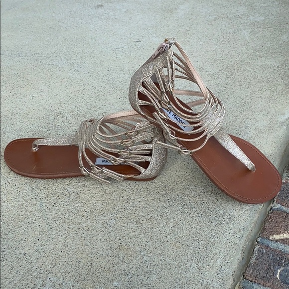 NEVER WORN! Steve Madden Simple G Glitter Sandal - Picture 1 of 8